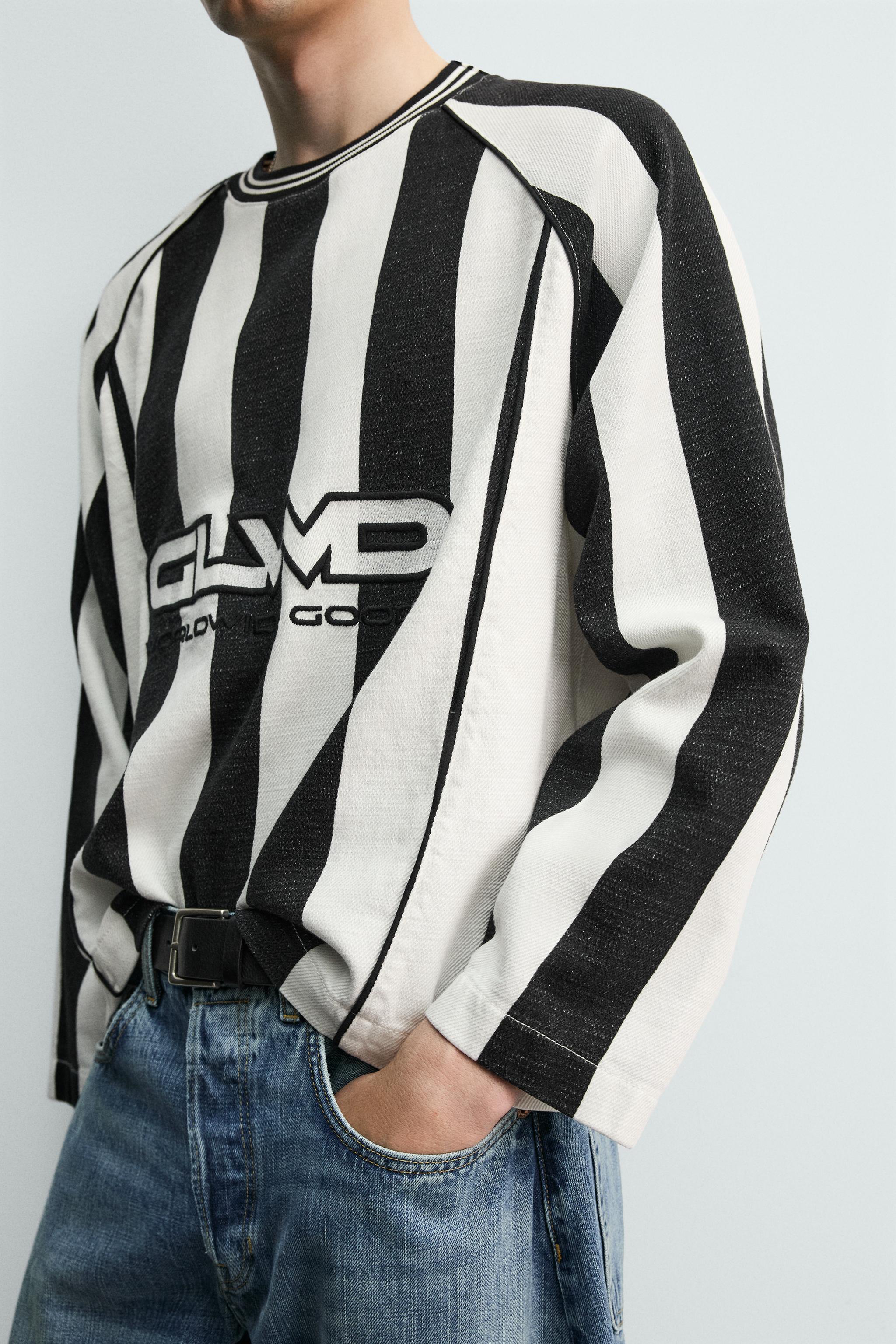 JACQUARD STRIPED TEXTURED T-SHIRT